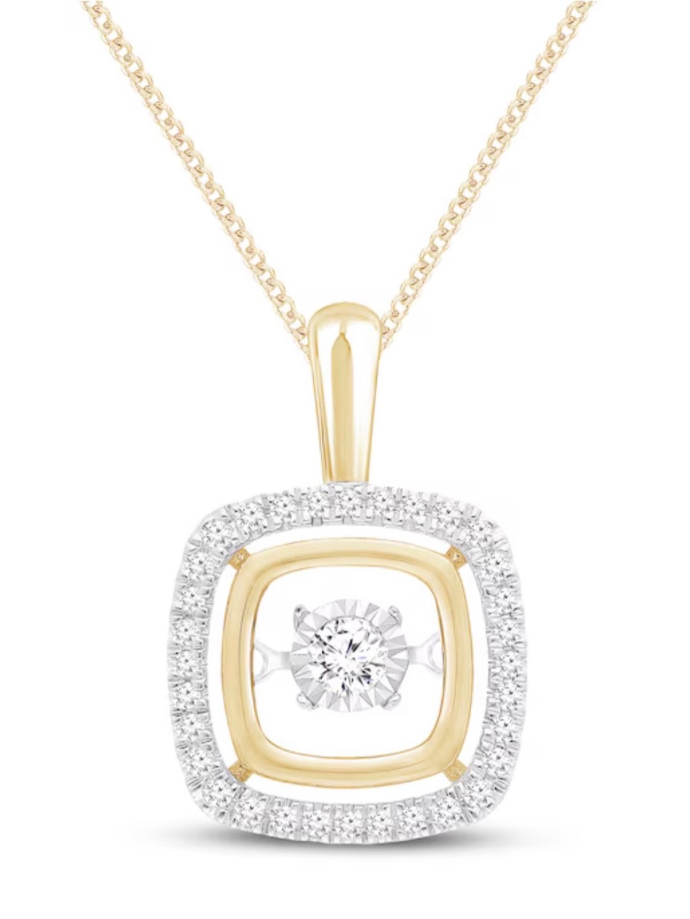 Kay Two Tone Dancing Diamond Halo Necklace